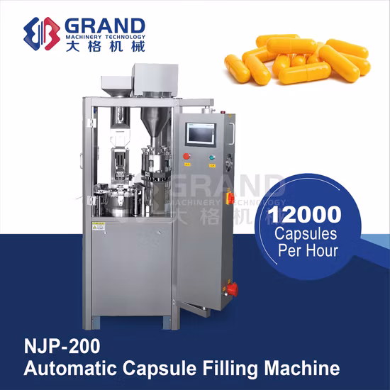 Novo design de pellets farmacêuticos totalmente automáticos/pó/grânulos/gelatina/máquina de enchimento de cápsulas duras vazias equipamento Njp